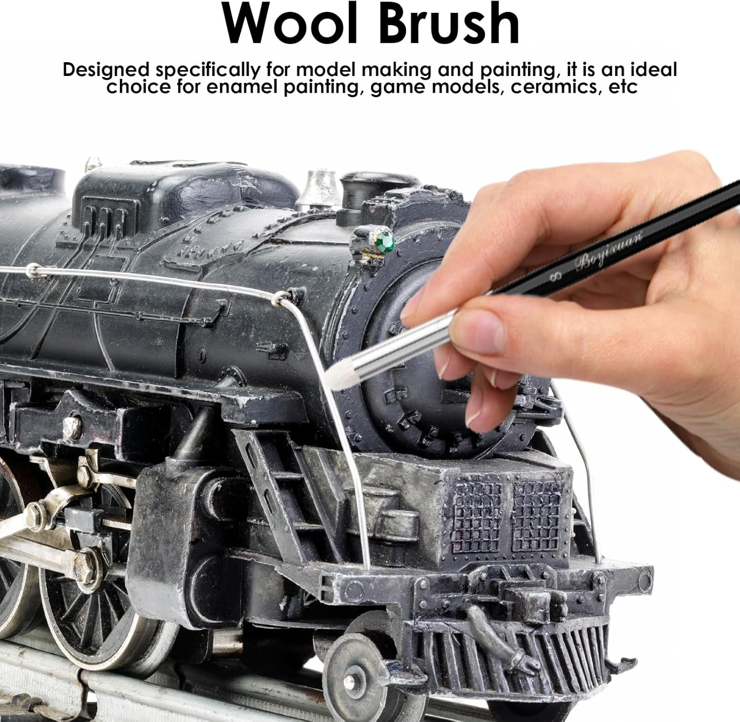 6 Pcs Drybrush Set, Dry Brush Miniature Painting Set Professional for Hobby Tabletop Citadel Game & Miniature Detailed Medium Large Model, Repair Paint Stencil Brushes to Acrylic Watercolour Painting image number 5