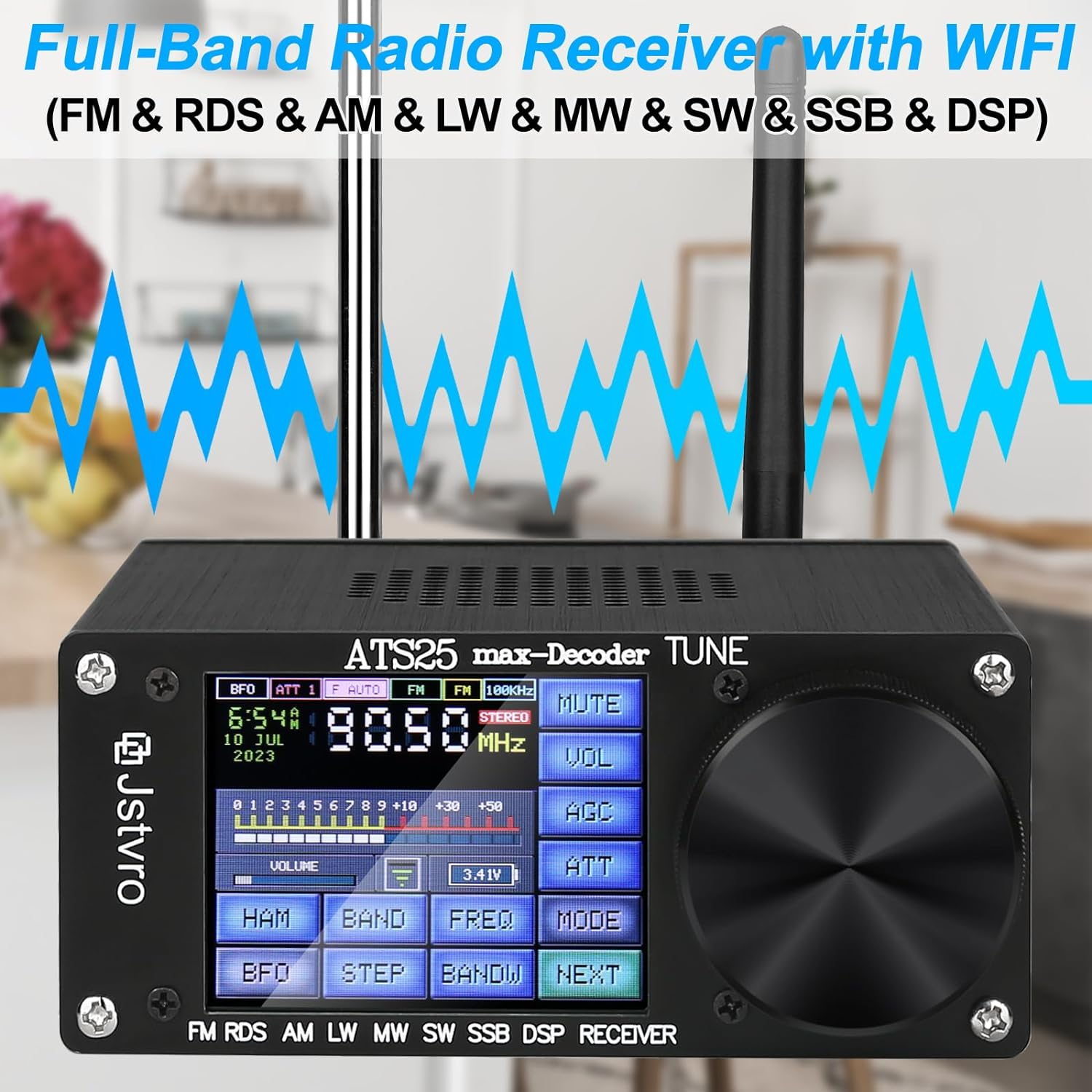 SI4732 Ats-25Max-Decoder Radio Receiver: V4.15 with CW, Rtty Decoding, Wifi, Audio Spectrum, and DSP Receiver FM LW (MW and SW) and SSB, Powered by 3000Ma Lithium Battery image number 3