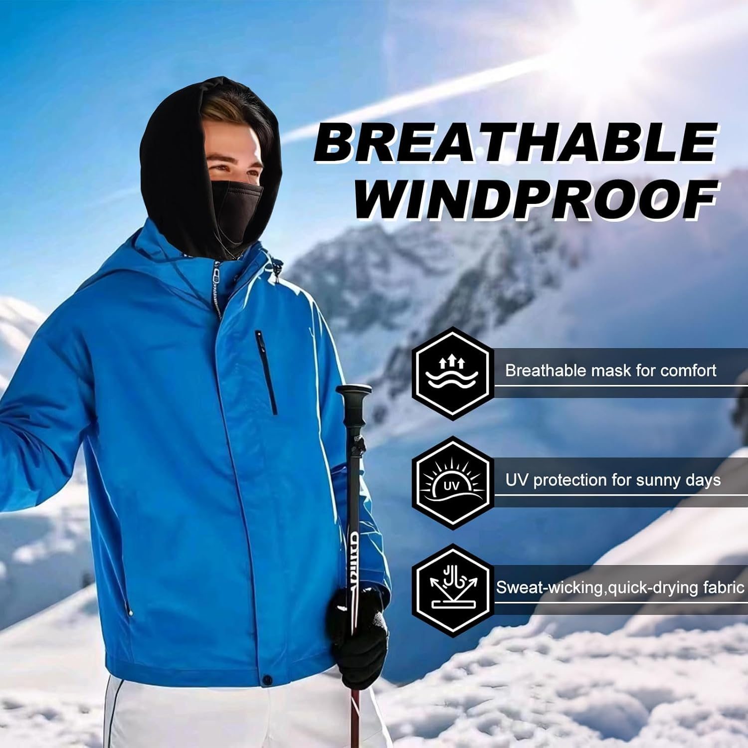 LOKZEER Balaclava Face Mask for Men Women: Lightweight Breathable Sweat-Absorbing Ski Mask with Adjustable Drawstring. UV Protection Cycling Motorcycle Face Cover - Pink image number 6