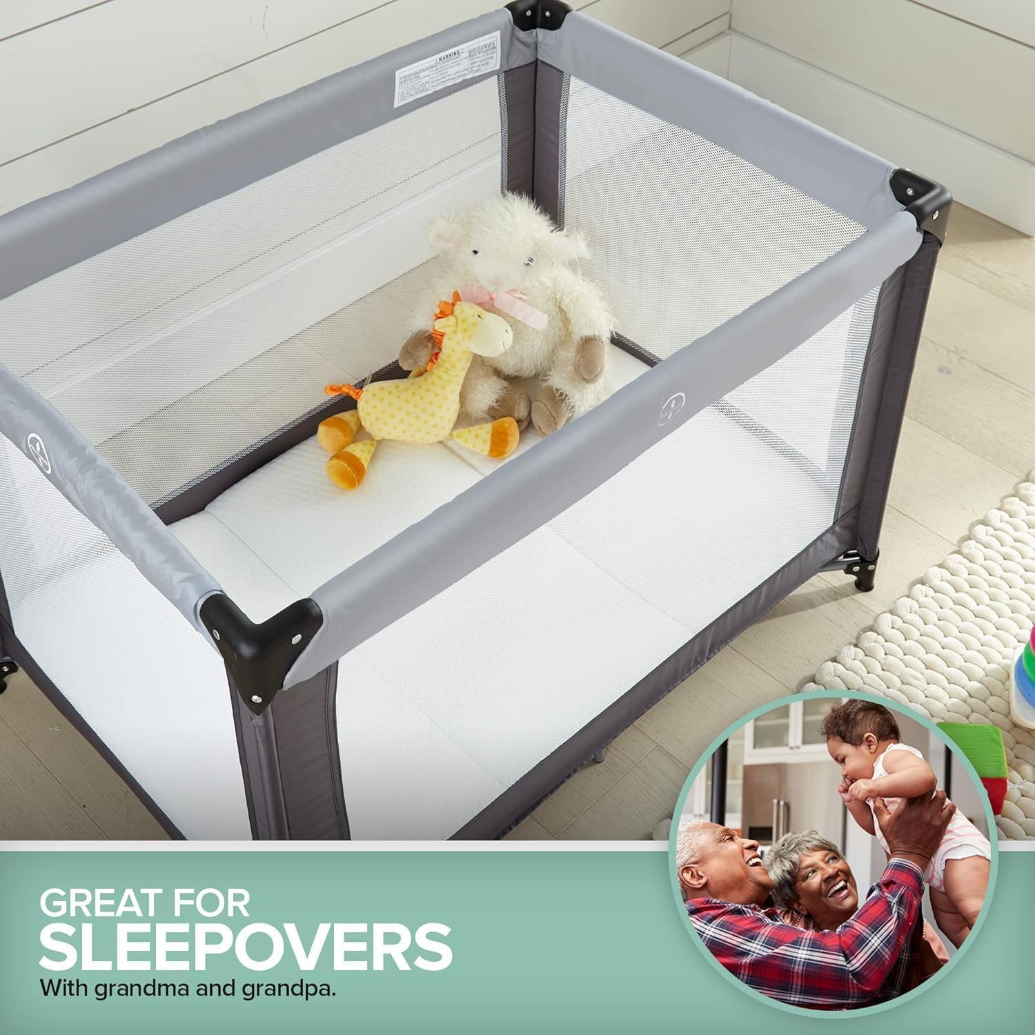 Folding Baby Cot Mattress 96 X 66 X 6Cm, Portable Travel Cot Mattress, Breathable Soft Plush Memory Foam Includes Carry Bag Removable Washable Cover, Perfect for Home, Travel, and Camping image number 6