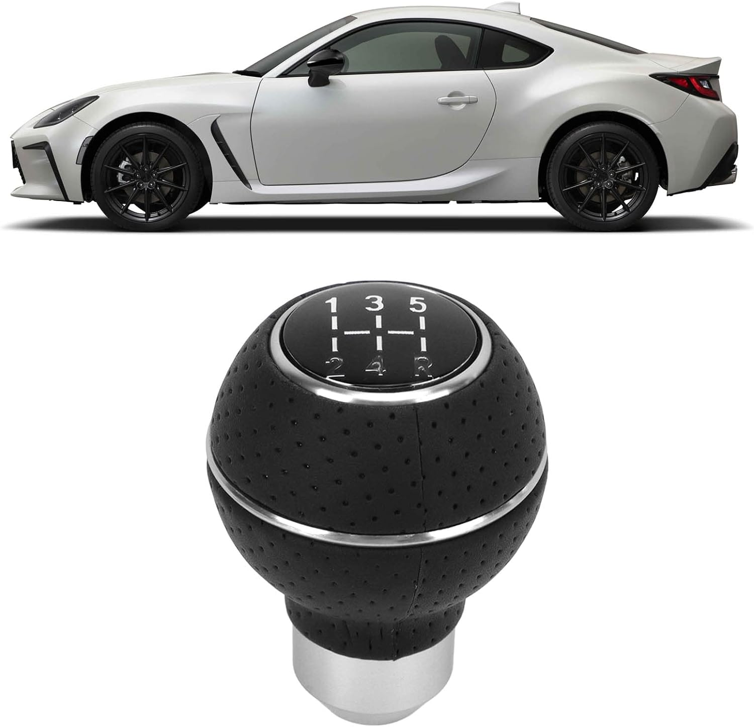 Gear Knob, 5 Speed ​​Decorative Easy to Use Universal Aluminum Alloy Car Shift Knob for Automobile (White) image number 4