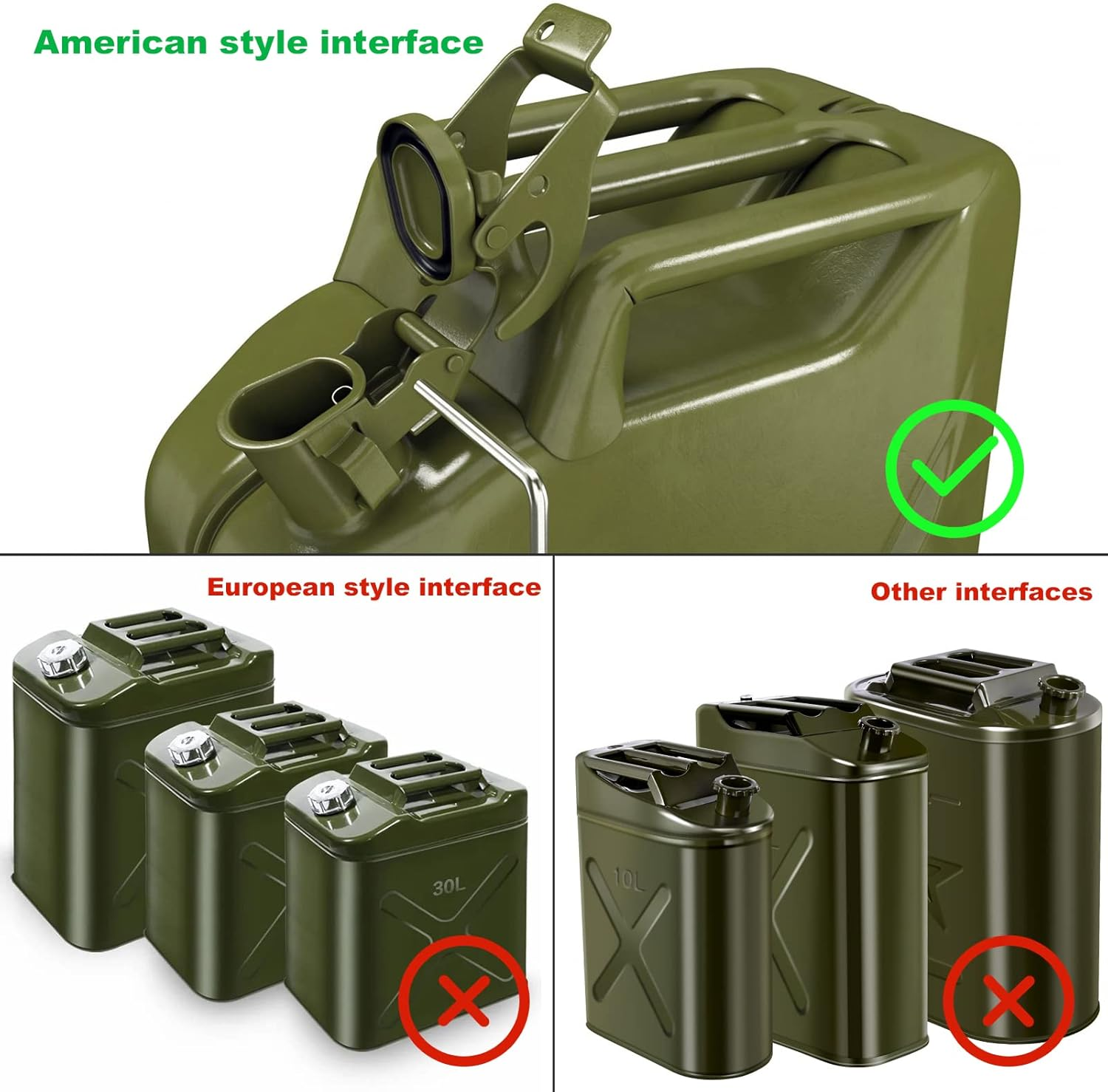 Fuel Can Spout - Flexible Jerry Can Spout Metal Fuel Can Nozzle for All Non-Carb NATO Style Jerry Cans image number 2