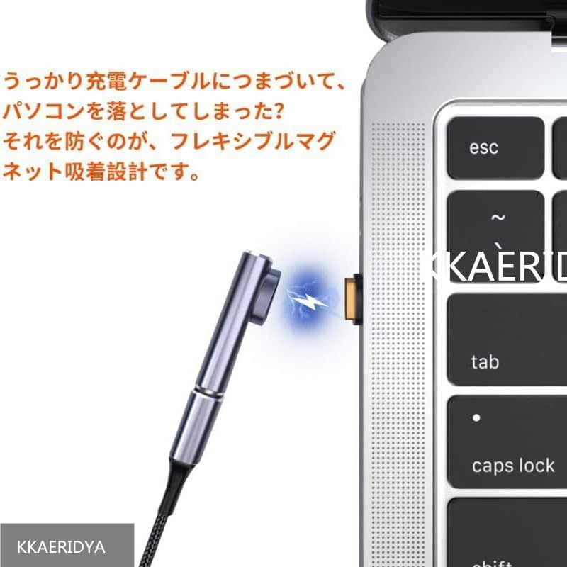 Magnet USB 140W Magnetic 90 Degree Adapter (2 Pack), Right Angle USB-C Male to USB-C Female 40Gbps Connector for Macbook Pro/Air, Tablet, Laptop, Mobile Phone and More Type C Devices (2)