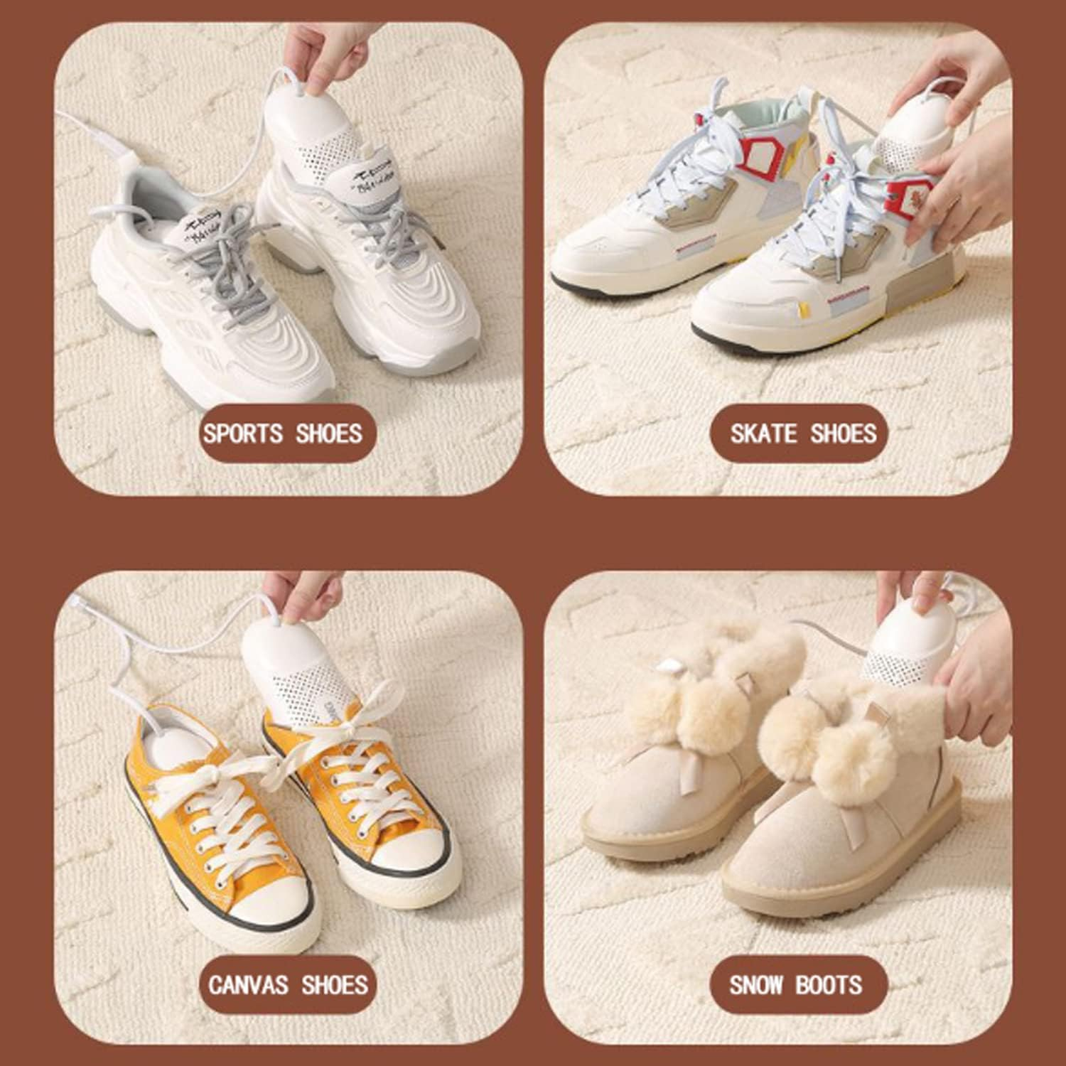 IODOO Shoe Dryer, Portable Footwear Dryers with Disinfect, Winter Household Essential for Family, Folding Foot Warmer Quick Drying for Shoes, Gloves, Socks, Ski Boots