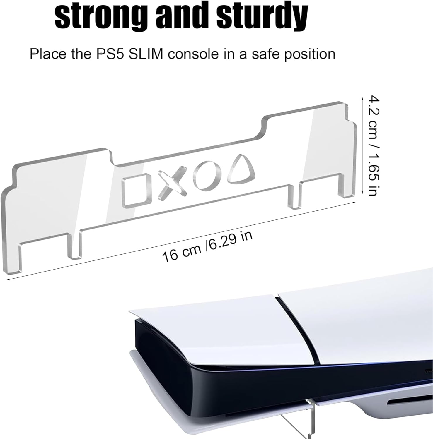 Horizontal Stand for PS5 Slim Console - Basic Bracket Accessories Compatible with Playstation 5 Slim Digital & Ultra HD Versions image number 4