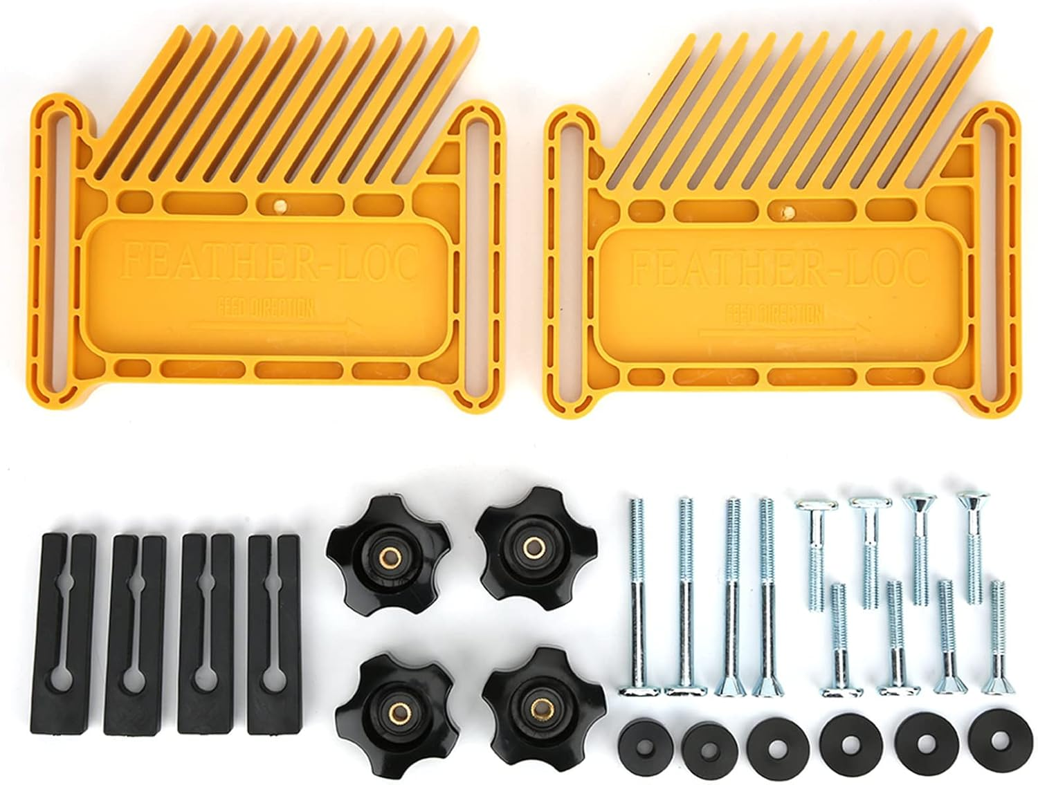 2Pcs Woodworking Board Set Router Tables Saws, Yellow Carpentry Aid Hand Tool Kit, for Woodworking Featherboard with Router Table image number 1