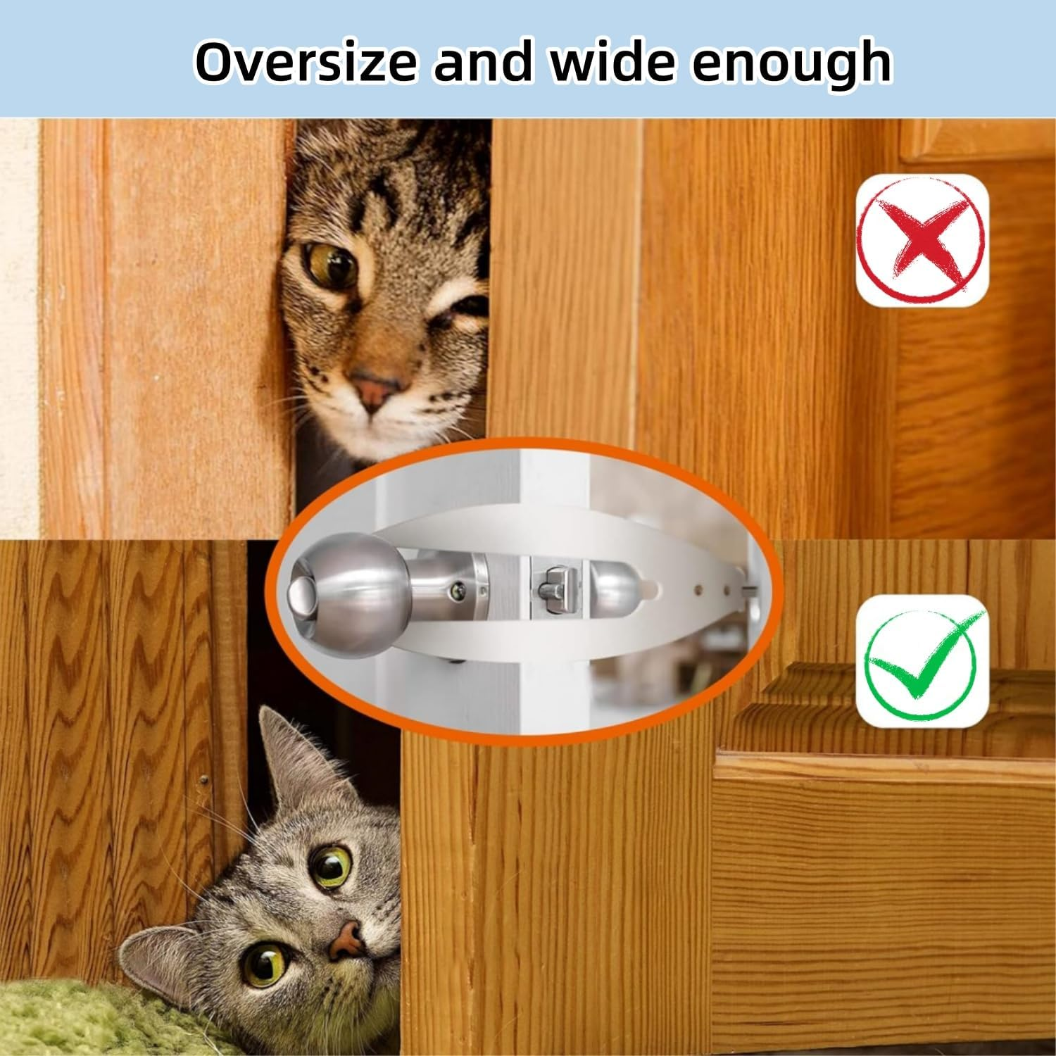 2PCS Cat Door Holder Latch, 5 Way Adjustable Cat Door, Indoor Interior Lock Strap Flex Latch Strap, Easy Way Cat Door Stopper to Let'S Cats in and Keeps Dogs Out of Litter & Food & Child Protection image number 2