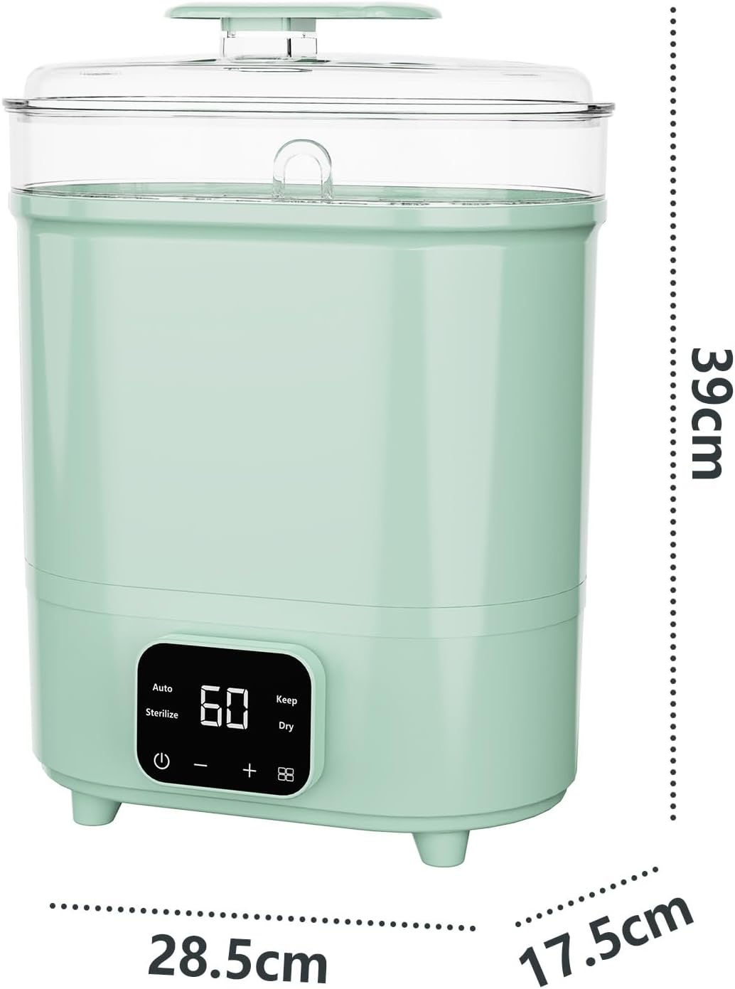 Baby Bottle Steriliser and Dryer, Electric Steam Steriliser, Universal Fit for All Baby Items, Breast Pump Accessories, Green image number 1