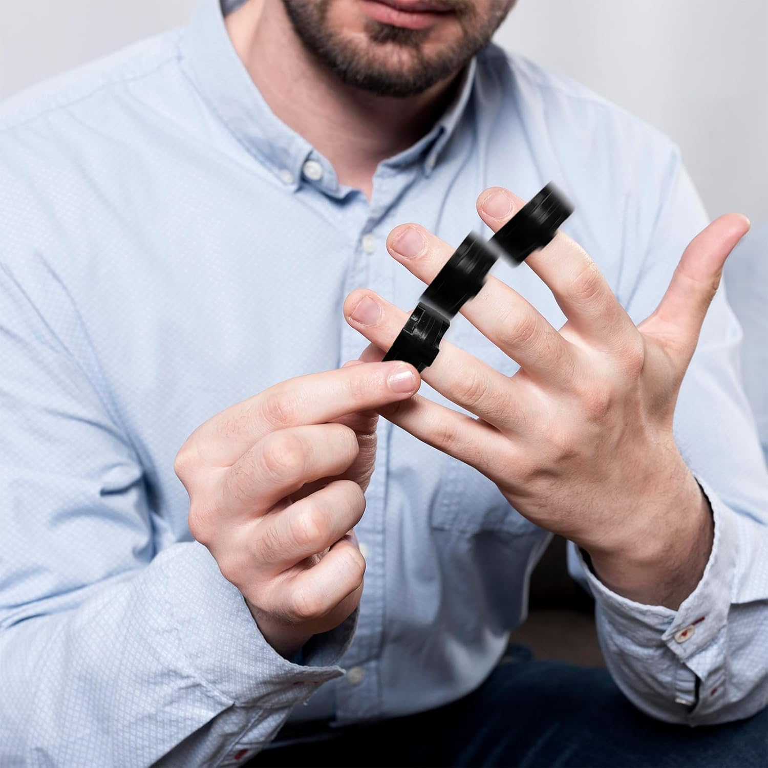 TEAONE Magnetic Finger Toys, 3 PCS Fidget Rings Toy for Anxiety and Stress Relief (Colorful) image number 2