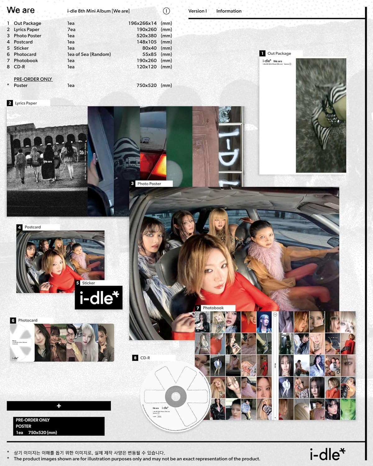 I-Dle We Are 8Th Mini Album with Tracking Sealed IDLE (2 Version Set(1 Standard+1 Jewel)) image number 3