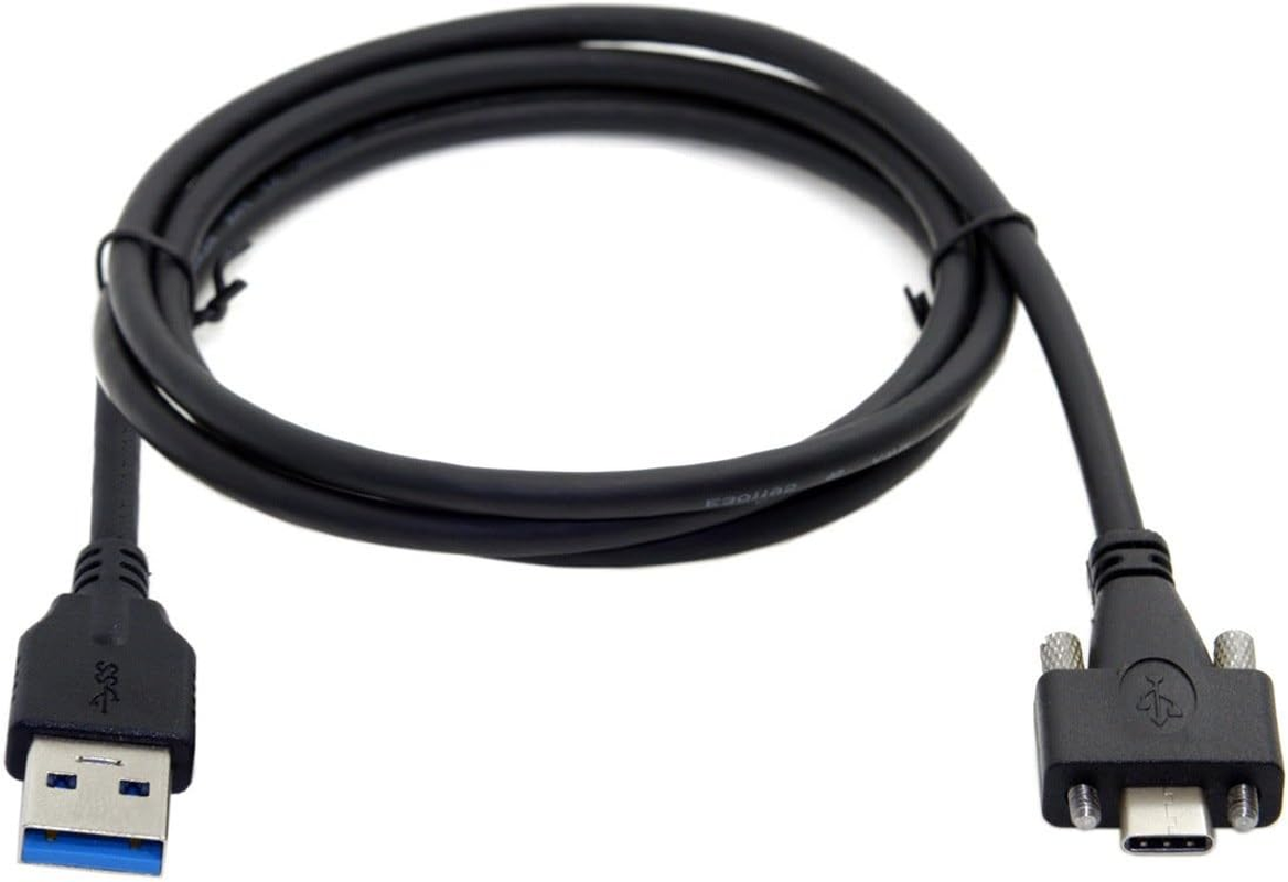 Xiwai 1.2M USB 3.1 Type-C Dual M2 Screws Locking to Locking USB-C 10Gbps Data Cable Panel Mount Type (120Cm) image number 3