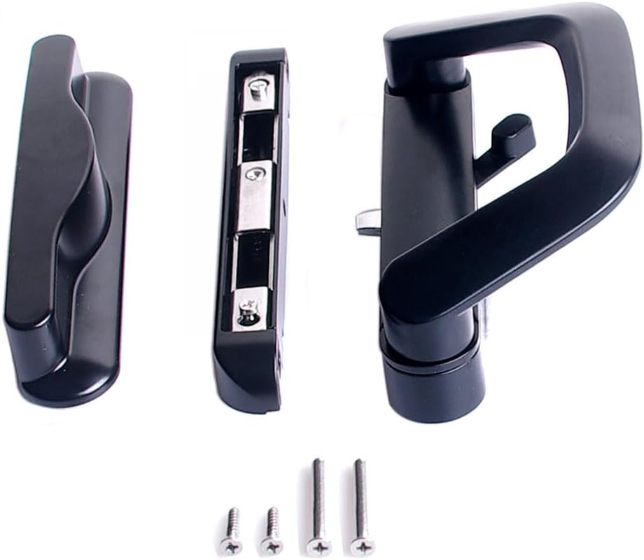 Sliding Patio Door Handle Set Mortise Lock Suitable for Sliding Glass Patio Door Keyed White
