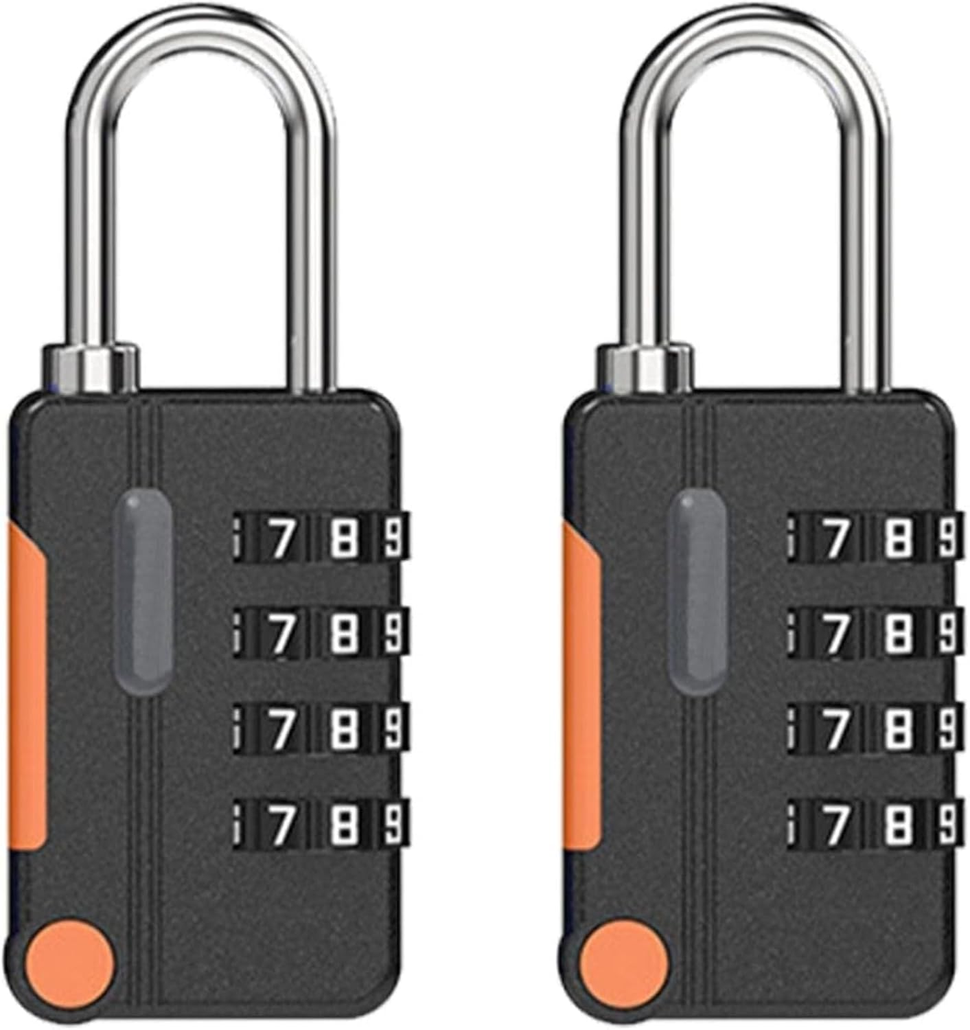 2 Pack 4 Digit Combination Lock Set &ndash; Small Waterproof Padlocks for School, Gym, Sports Lockers, Fences, Toolboxes, Gates, Cases, Hasp Storage (Black) image number 1