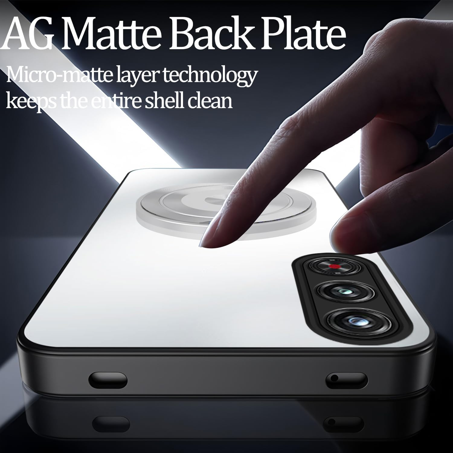 Anlalish Mobile Phone Case Compatible with Redmagic 10 Air, Silicone Matt, Slim Protective Case for ZTE Nubia Red Magic 10 Air with Magnetic Holder, Cover Accessories, Shockproof, Scratch-Resistant image number 3