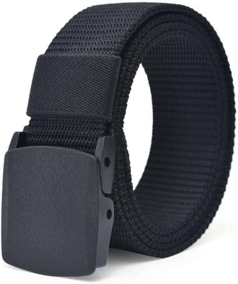 Fabric Belt Women/Men 120Cm Nylon Belts Canvas Belt Jeans Buckle, Adjustable Belt Strap Black image number 4