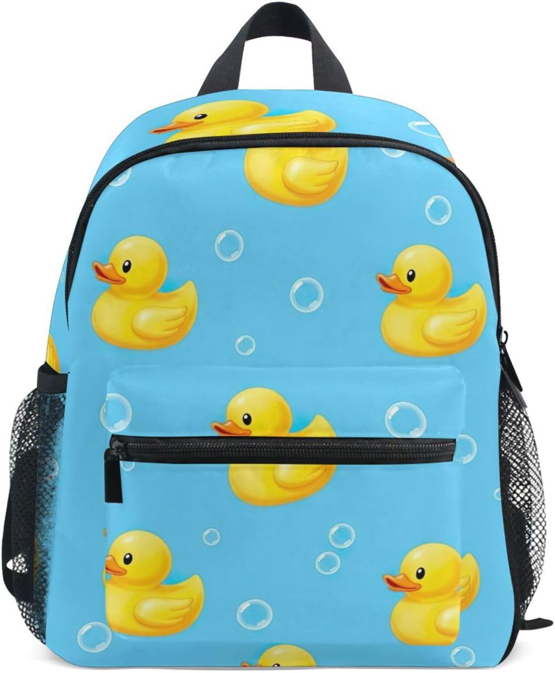 RPLIFE Cute Yellow Ducks Blue Toddler Girl Backpack with Name Tag, Mini, 3-8 Years