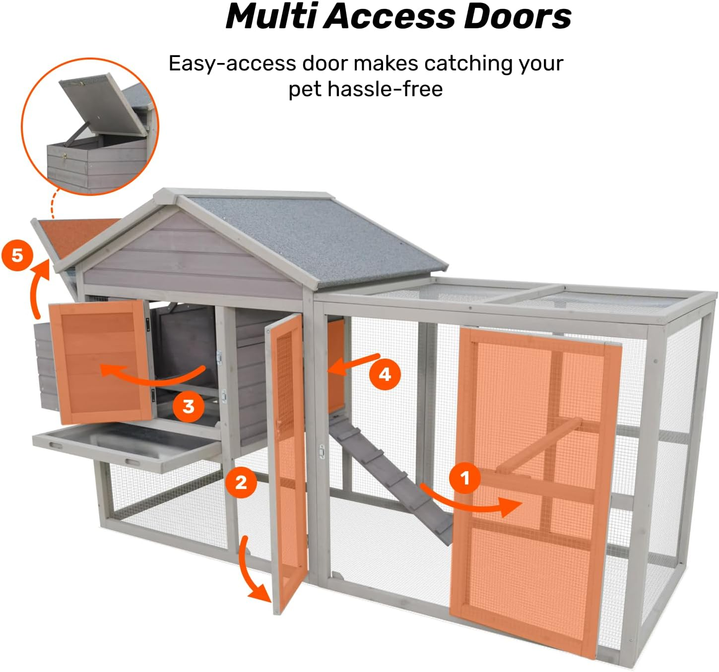 Wooden Outdoor Chicken Coop with Nesting Box, Large Run & Waterproof Roof image number 1