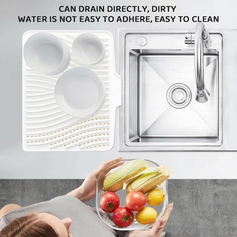 Silicone Kitchen Counter Mat Set &ndash; Non-Slip Dish Drying Mat, Faucet Splash Guard, Sink Protector & Heat-Resistant Bar Spill Mat for Home, Coffee Bar, or Bathroom