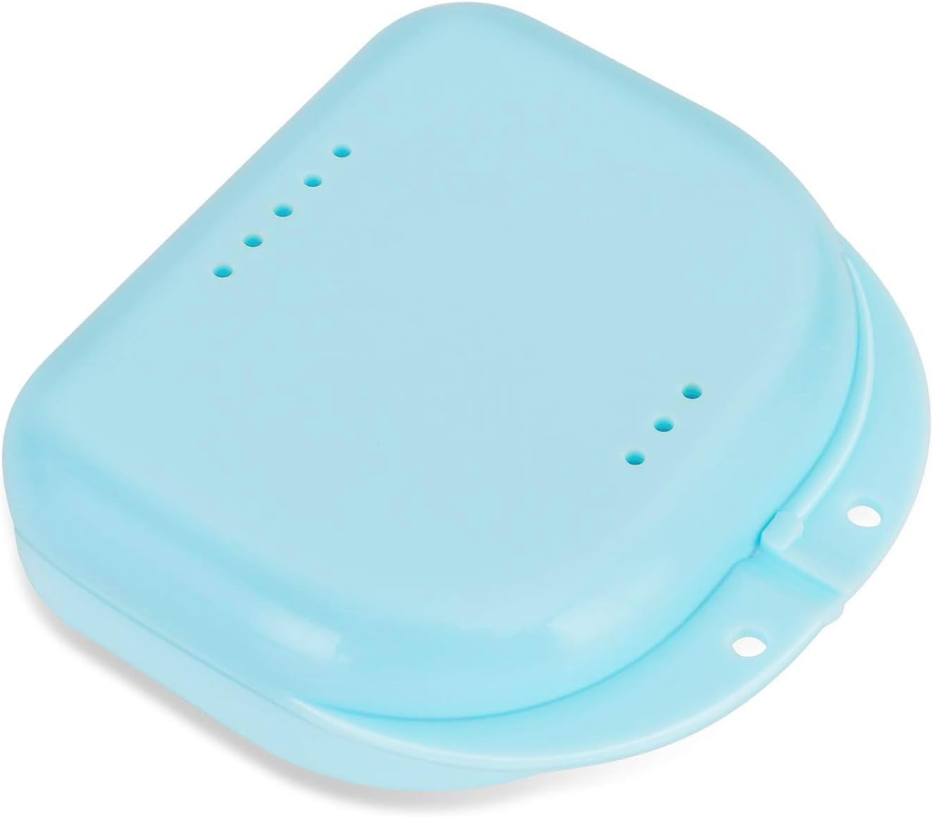 Annhua Retainer Case with Vent Holes - Mouthguard Container for Travel, Slim Dental Storage Box for Aligners, Night Guard - Easy to Open, Blue