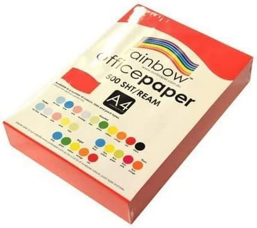 Rainbow A4 80Gsm Office Paper 500 Sheets, Red image number 2