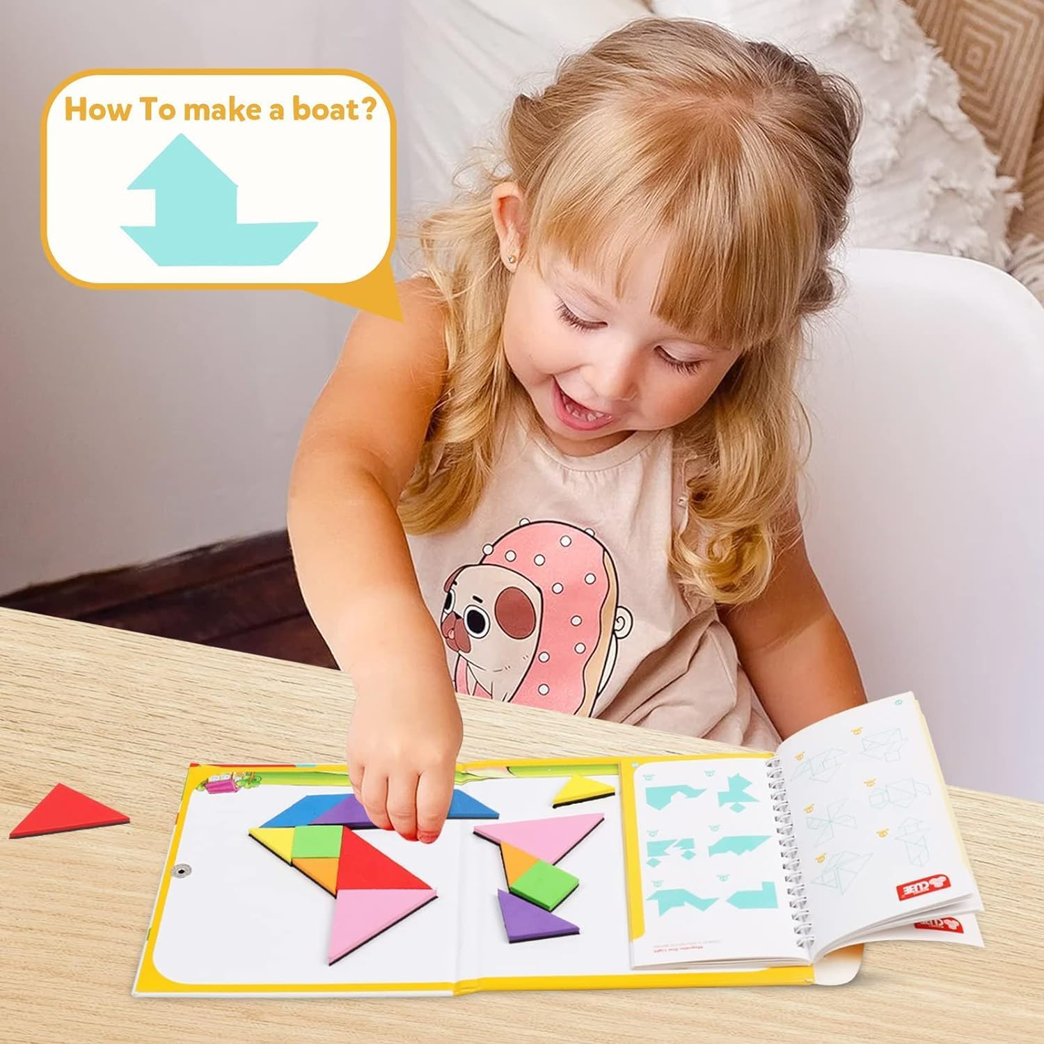 Travel Tangram Puzzle with 2 Set of Magnetic Tangram - Road Trip Tangoes Jigsaw Shapes Dissection Games with Solution - IQ Book Educational Toy Brain Teaser Kid Adult Challenge image number 6