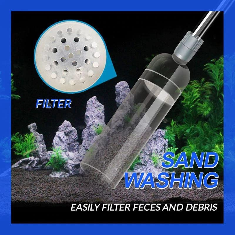 8.5FT Aquarium Water Changer Gravel Vacuum for Fish Tank Cleaning Tools with Clip, Siphon Universal Quick Pump Aquarium Water Changing image number 6