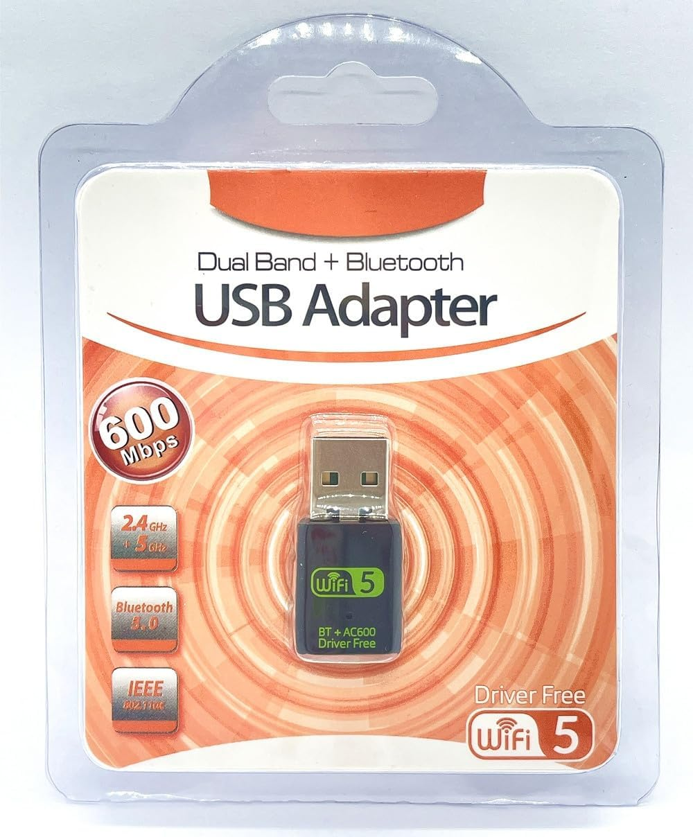 Wifi 5 USB Wireless Adapter for PC, Desktop Laptop Dual Band Wifi Dongle 5Ghz 600Mbps + 2.4Ghz 286Mbps, USB 2.0 Computer Network Adapter, Wireless Internet Dongle, Compatible with Mac Windows image number 3