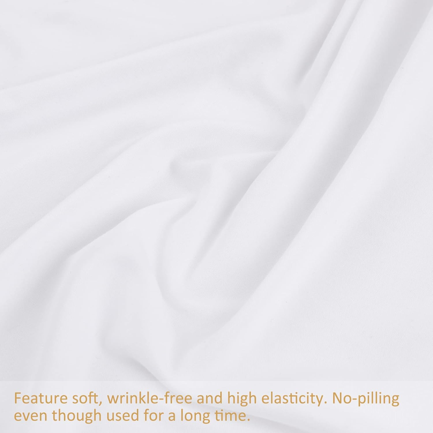 Piccocasa Box Spring Cover Stretchy Fabric Wrap around 4 Sides Bed Skirt Wrinkle Free for Home, Elastic Mattress Cover Fits Mattress up to 14" White Queen image number 6