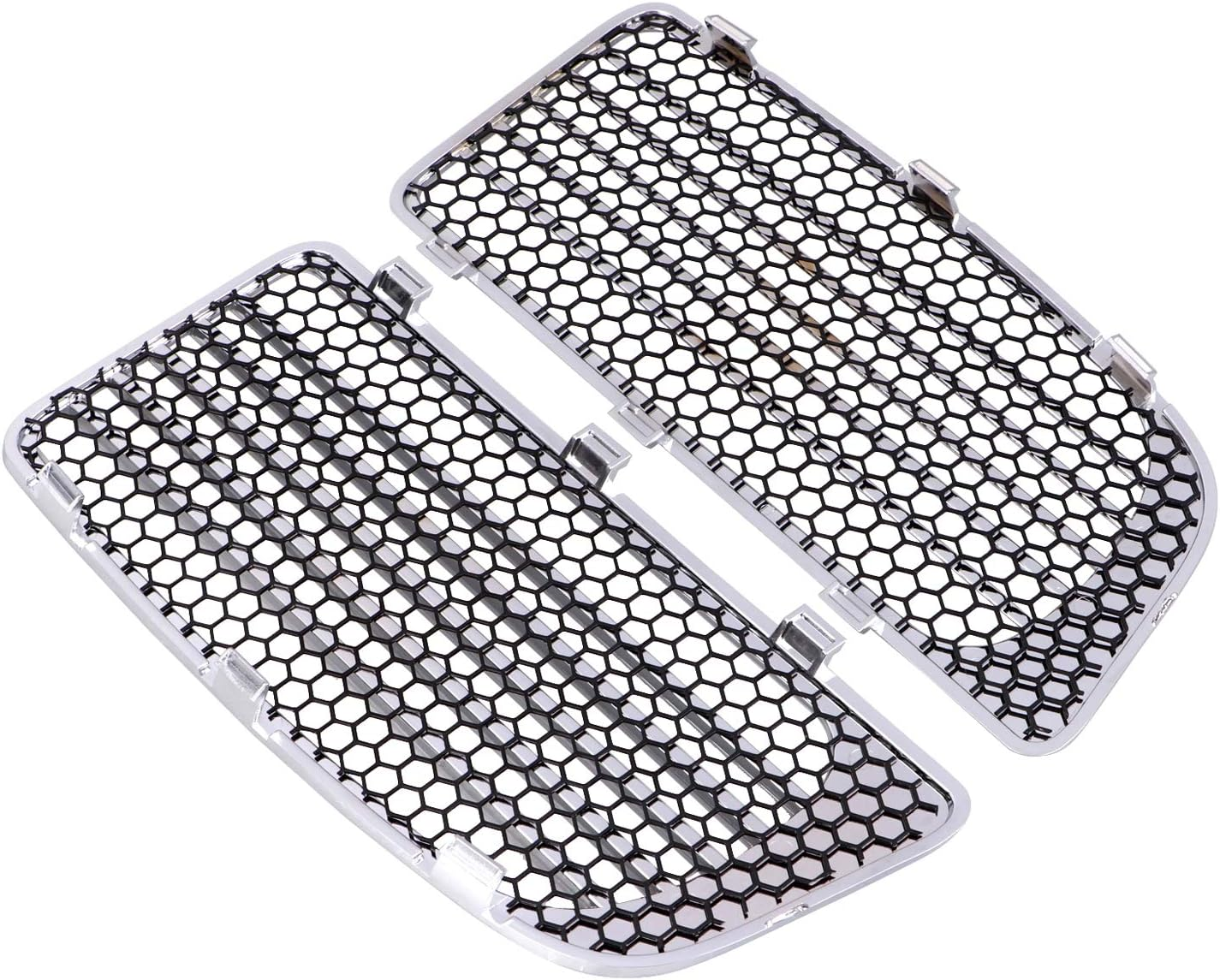 Pair Motorcycle Accessory: Chrome Radiator Grills & Screens for Harley Davidson Twin Cooled 2014-2019