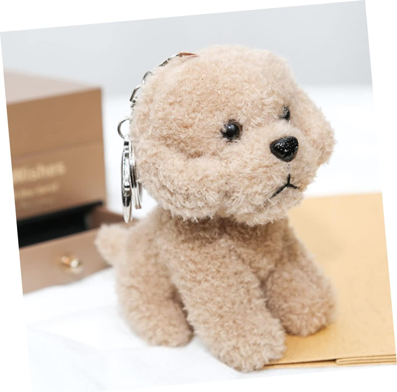 HAWILLOSCH Key Chain Plush Dog Pendant Keyrings Plush Bag Pendant Plush Dog Keychains Lovely Stuffed Dog Puppy Dog Keyring Stuffed Dog Keychains Puppy Bag Brown Pp Cotton image number 1