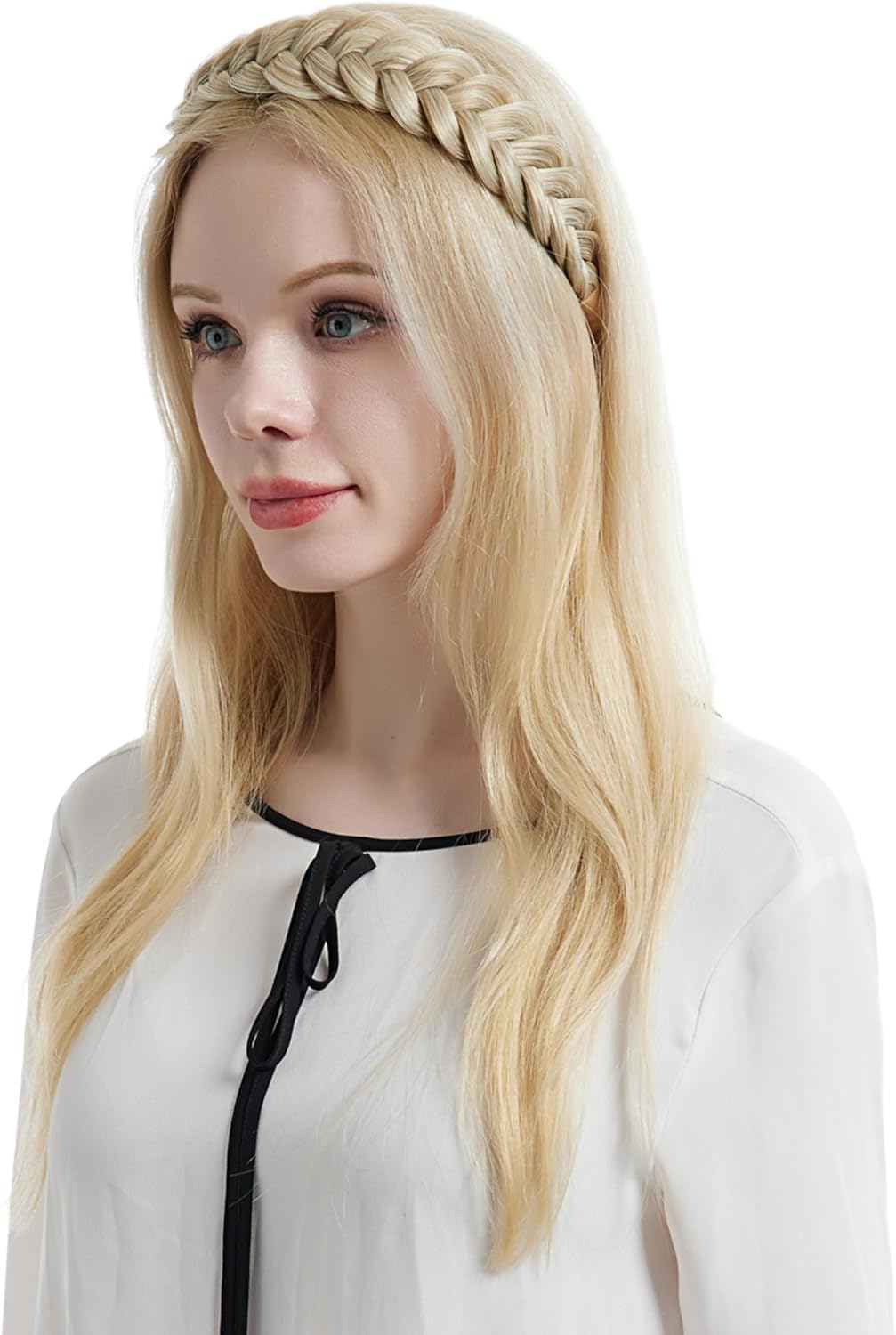 STHEJFB Braided Headband, 2 Strands Messy Classic Chunky Braided Elastic Elastic High Quality Synthetic Braided Headband Women Girls Bohemian Style 65G image number 1