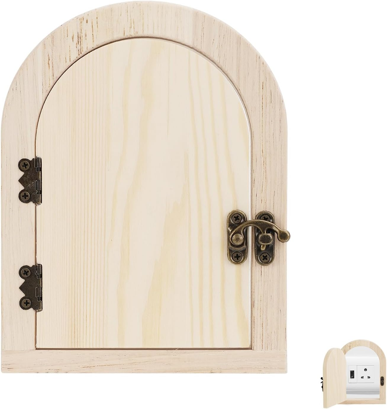 Fairy Door Outlet Covers, Wooden Fairy Outlet Covers with Door Artistic Fancy Romantic Fairy Door Outlet Cover Plate for Children Pet Proofing image number 6