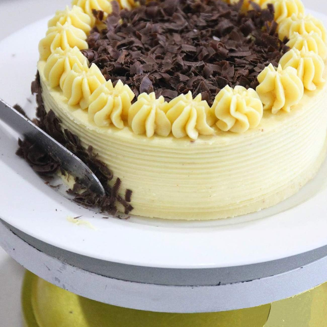 Acronde 4PCS Straight Cake Icing Spatula Set 4&rdquo; 6&rdquo; 8&rdquo; 10&rdquo; Professional Stainless Steel Cake Decorating Frosting Spatulas with Wooden Handle (Straight) - Angled image number 2