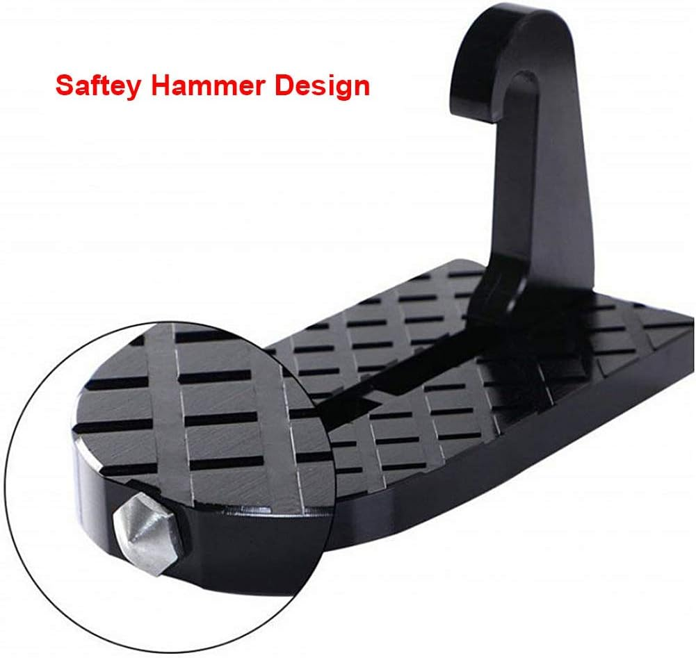 Car Pedal Door Step Folding Ladder Foot Pegs Vehicle Hook Pedal Easy Access to Car Roof Car Accessories for SUV, Jeep, Business Car, Family Car, U-Shaped, Black image number 5