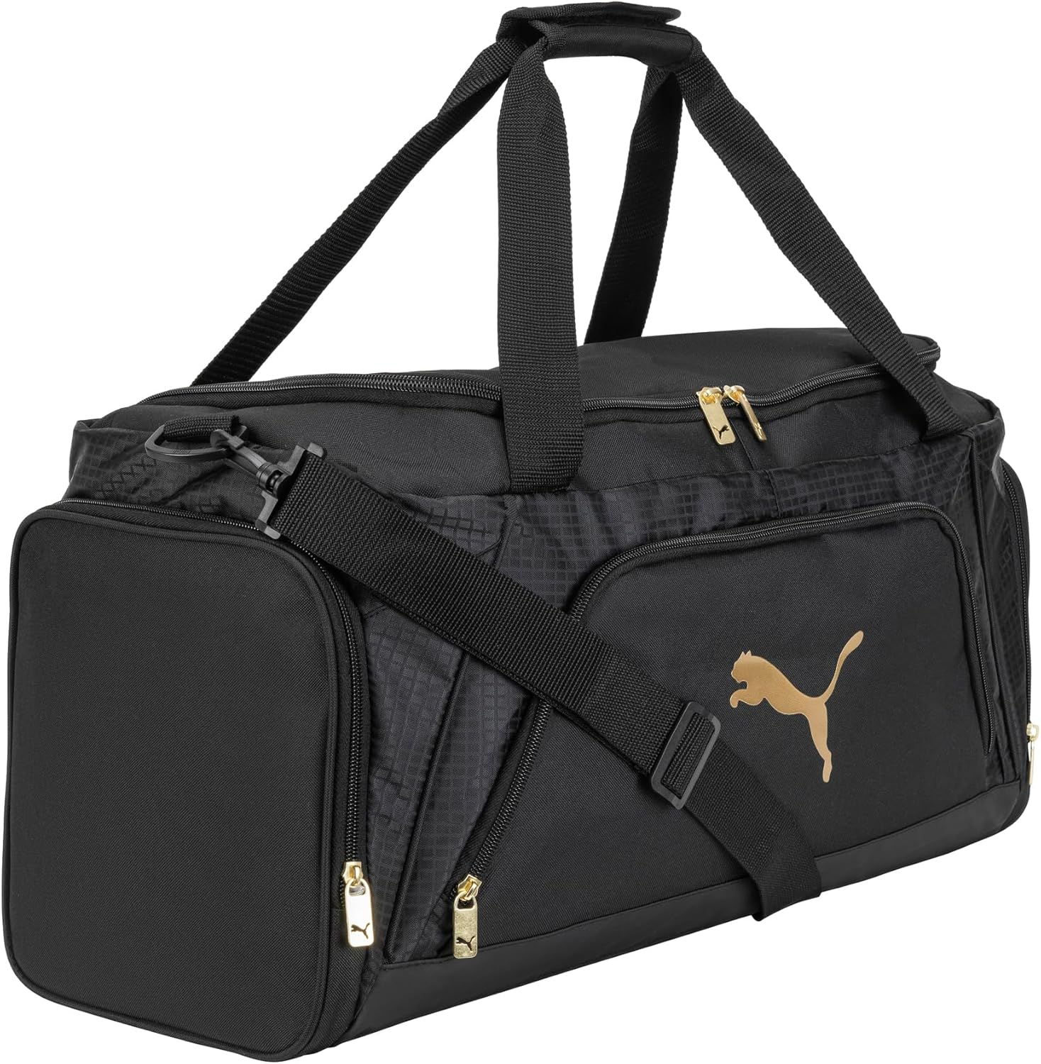 PUMA Evercat Accelerator Duffel Bag, Black/Gold, Black/Gold, Evercat Accelerator Duffel Bag - Cast Iron/Black/White image number 2