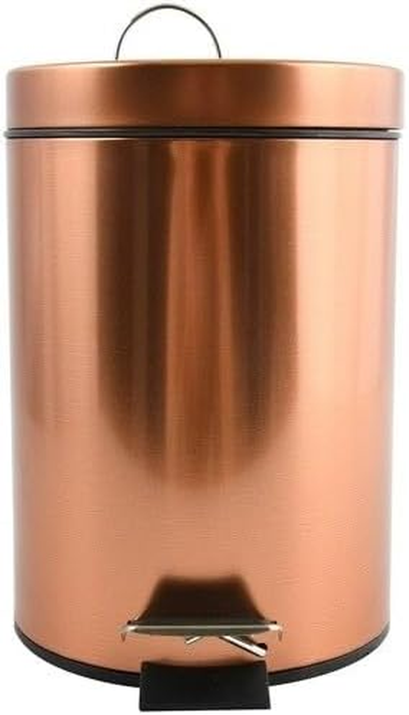 MSV Hans Cosmetic Bin Pedal Bin 3 Litres with Removable Inner Bucket Copper image number 3