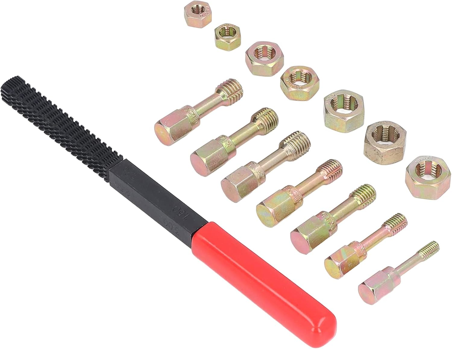 15Pcs Set Metric Thread Restorer Repair Tool Kit Helical Insert Thread Repair Kit for Car Engine Repair image number 2