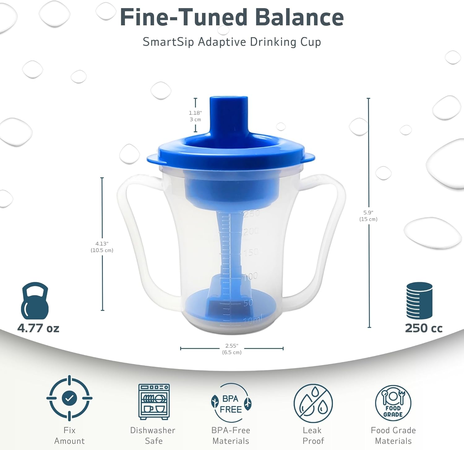 Dysphagia Cups for Adults - Medical Grade 5Cc/10Cc Dysphagia Regulating Drinking Cup - Safe Drinking While Sitting or Lying - Dysphagia Cup for Stroke, Parkinson'S, Limited Mobility image number 3