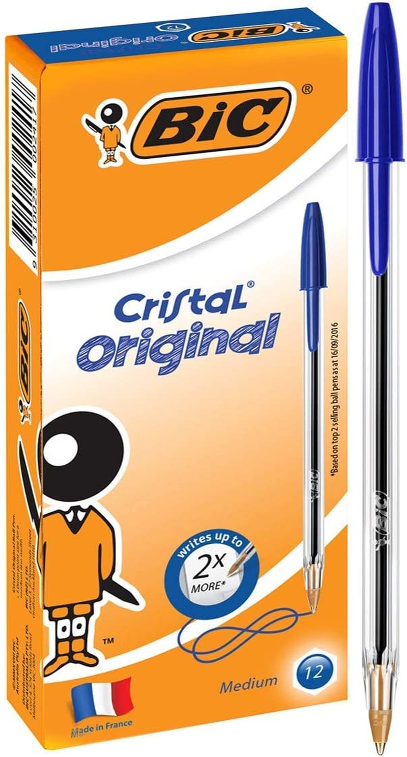 BIC 954376 Cristal Original Ball Pens Medium Point (1.0 Mm) - Blue, Box of 12 image number 4