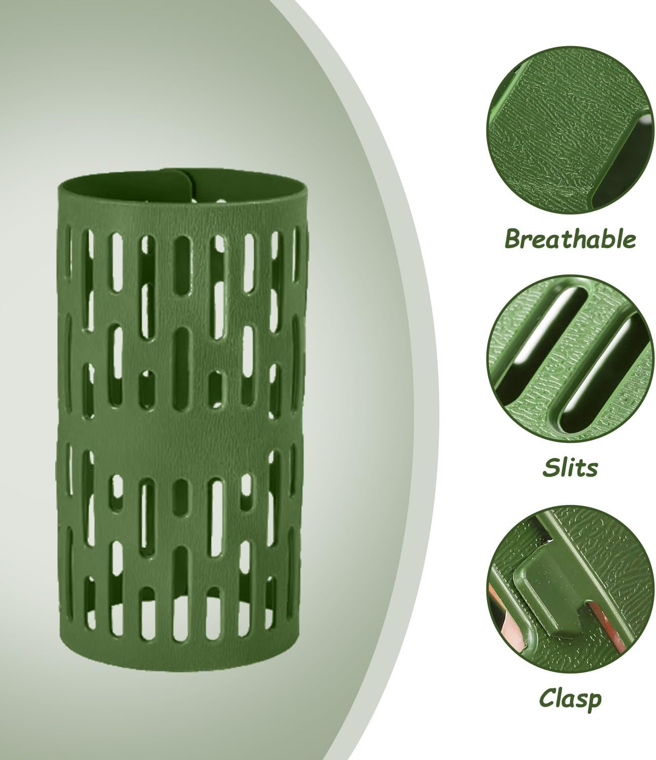 Plastic Plant Guard 10 PCS 34X20 Cm Tree Guards Trunk Protector Bark Plant Protectors Expandable Nursery Mesh for Preventing Tree from Trimmers Mowers (Green) image number 4