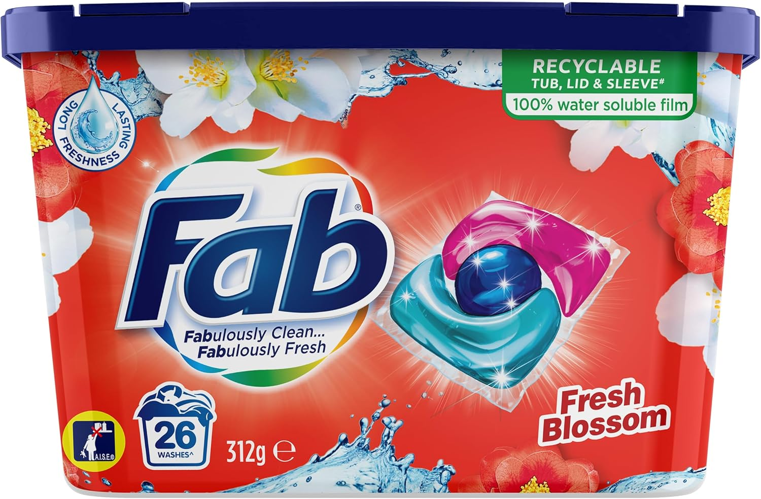 Fab Fresh Blossom Laundry Triple 26 Capsules 312 G