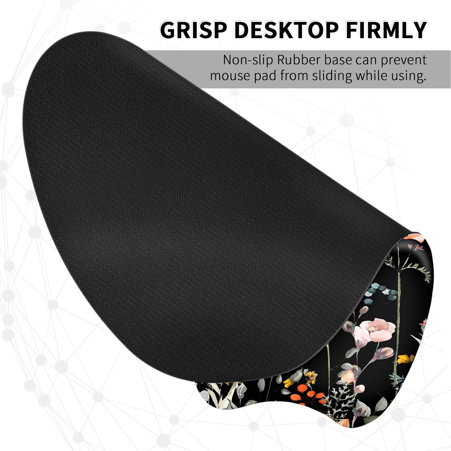 Eoocoo Ergonomic Mouse Pad with Wrist Support, Mousepad with Memory Foam Wrist Rest and Non-Slip Base for Computer, Cafe, Home & Office, 9.64 X 8.26 in Office Desk Accessories image number 5