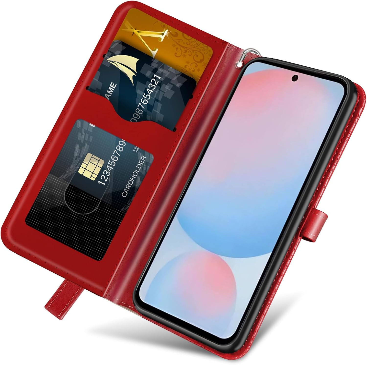 CXTCASE for Samsung Galaxy A36 5G Case PU Leather Folio Flip Cover with Card Slots, Magnetic Wallet Phone Case for Samsung Galaxy A36 5G - Red - Brown image number 4