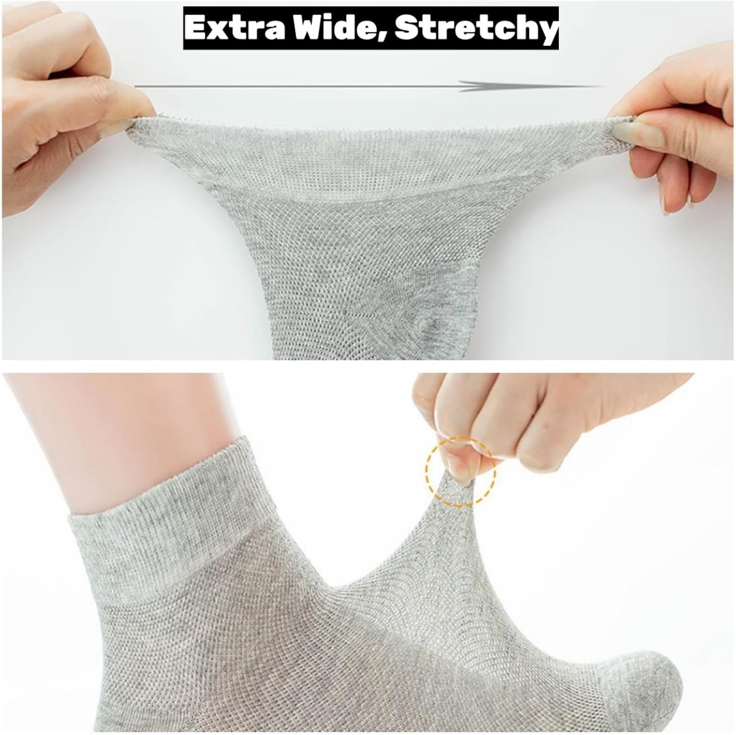 4 Pack Diabetic Ankle Socks Extra Wide Super Soft Thin Non-Binding Top Edema Summer Socks for Swollen Feet Unisex - Mix04(Summer) image number 4