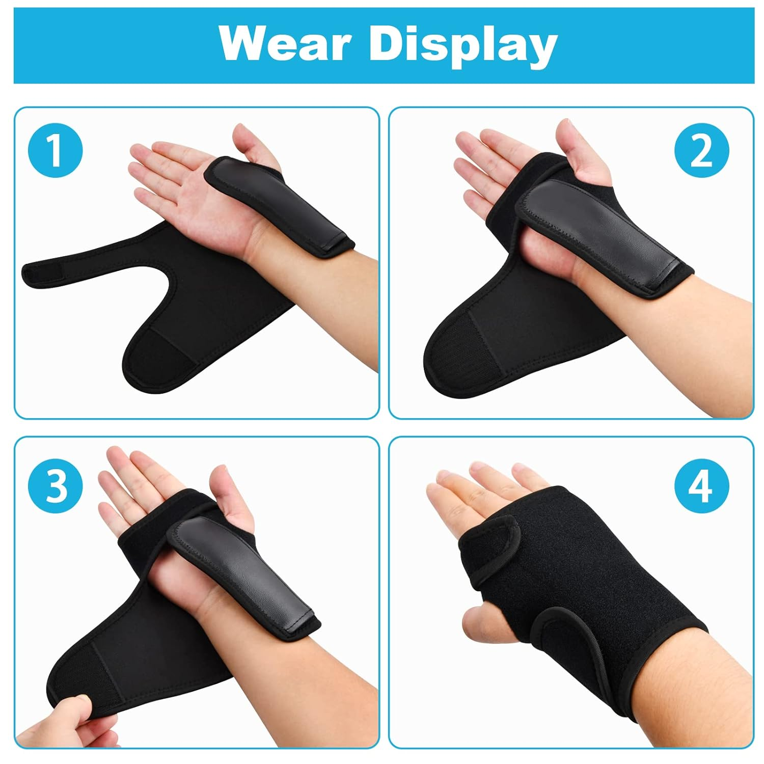 Wrist Support for Arthritis Sprain Fracture, Adjustable Wrist Strap with Splint Brace Carpal Tunnel Wrist Splint Breathable Wrist Brace Provides Wrist Support for Right Hand image number 1