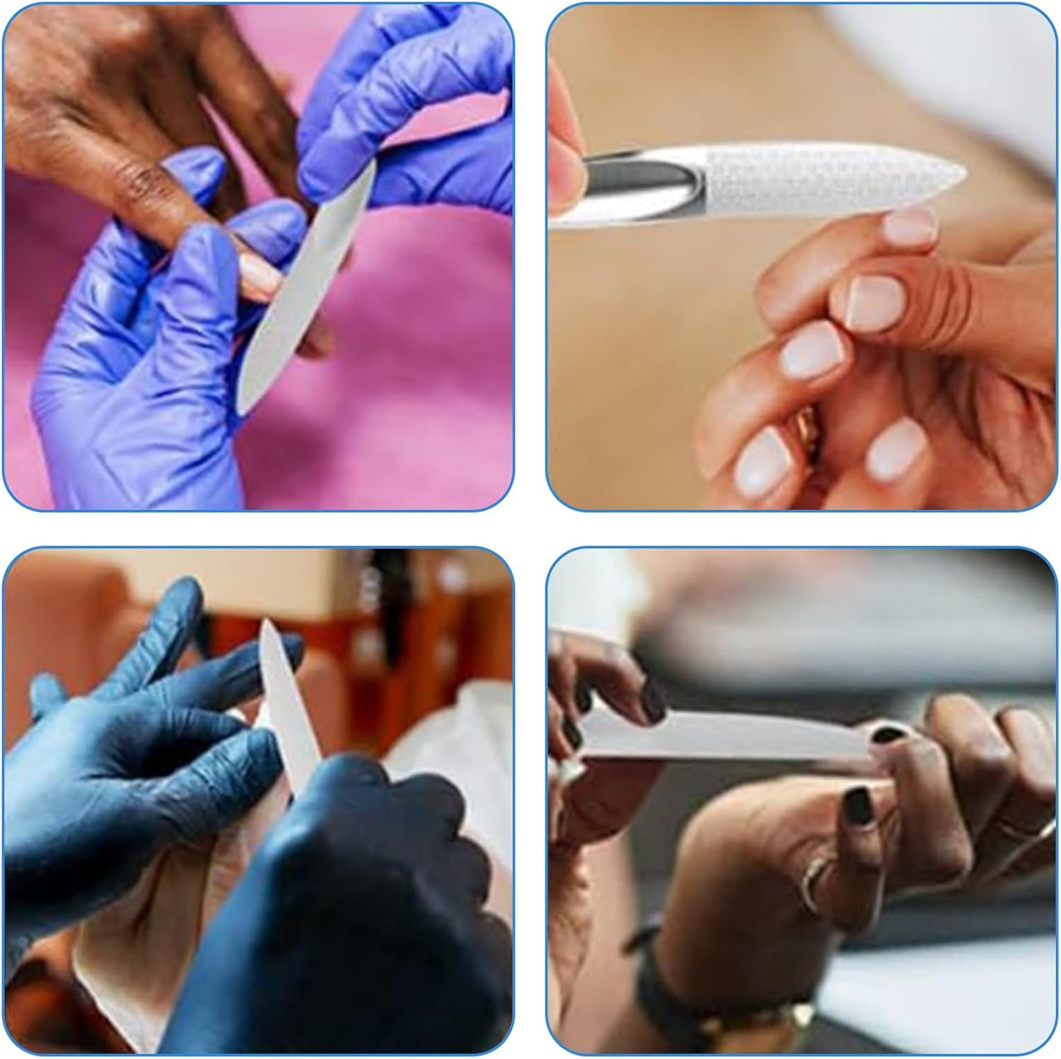 Heavy-Duty Toenail File for Thick Nails-Nail File-Emery Boards for Nails-4.9-Inch Double-Sided Stainless Steel Metal Nail File & Buffer &ndash; Durable Grooming Tool for Men, Women & Seniors (2Pc)