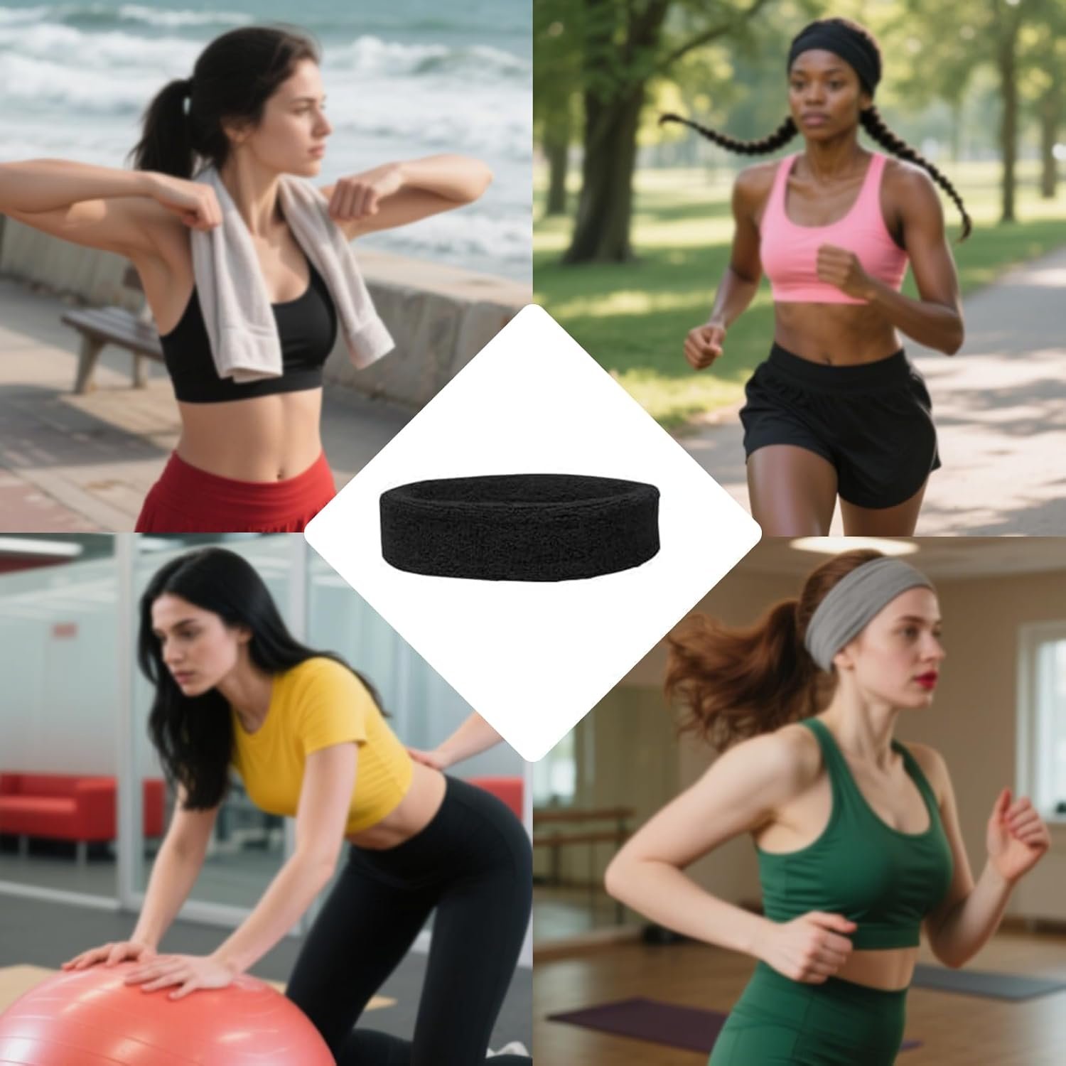 Zvorgath Sports Headband, Sweat Band, for Men & Women, Moisture Wicking Athletic Sweatband for Gym Workout, Tennis, Basketball, Running, 3 PCS image number 3