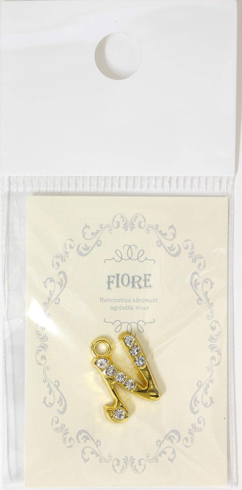 Sofia Co., Ltd. B-41-G Accessory Parts, Alphabet, Rhinestone, with Can, 0.6 Inches (15 Mm), Gold, N, 1 Piece image number 2