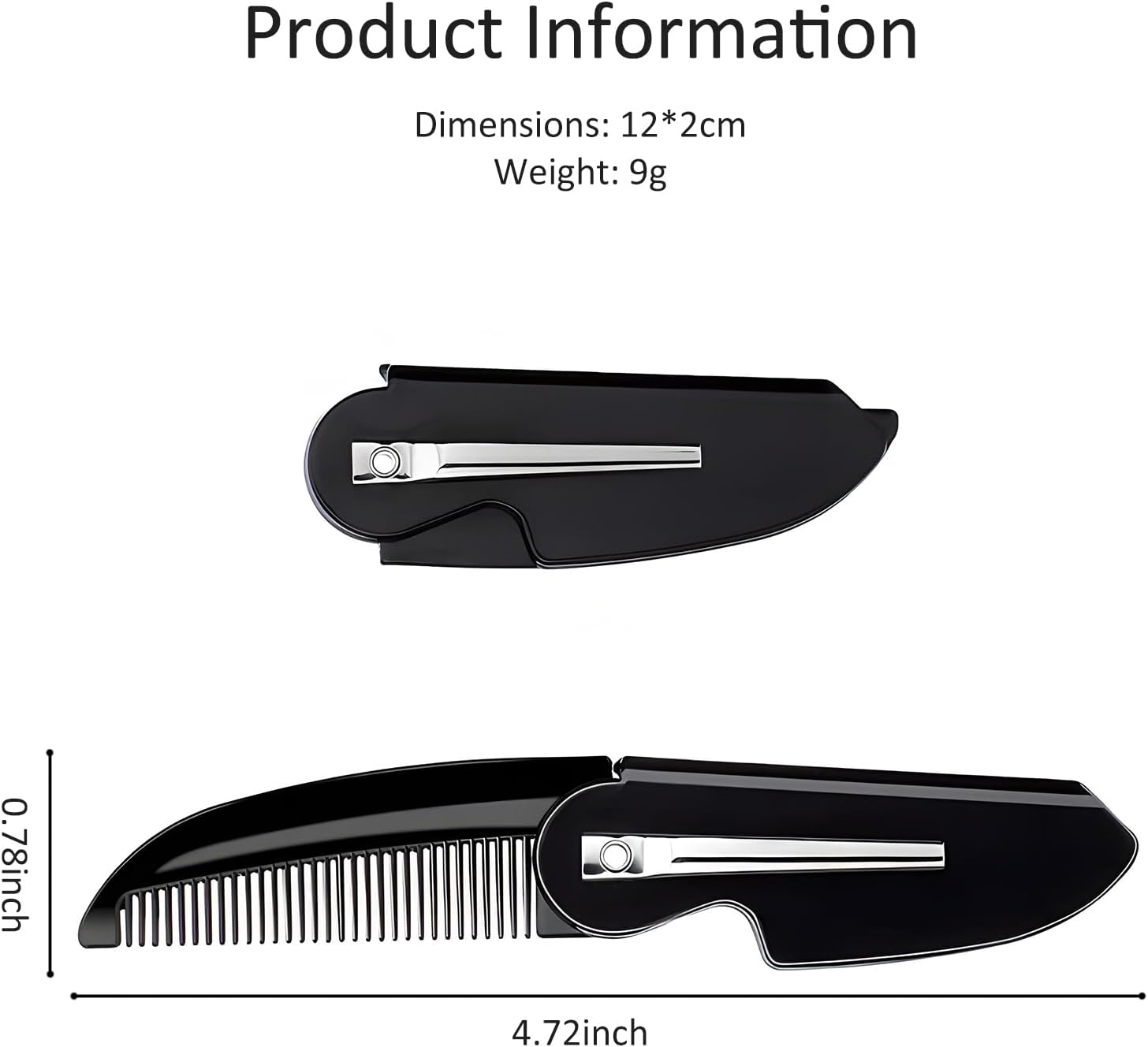 4-Pack Handmade Sawcut Mustache Comb, Best Pocket Folding Comb for Moustaches and Short Beards