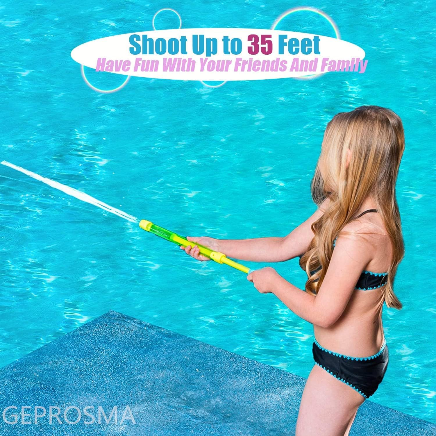 6 Pack (3 Pcs Firework Water Guns+3 Straight) Squirt Guns for Kids & Adult,Size 41CM, Water Pistols 35FT Long Range, Super Soaker Water Blaster, Water Toys for Swimming Garden Pool Beach Outdoor Play